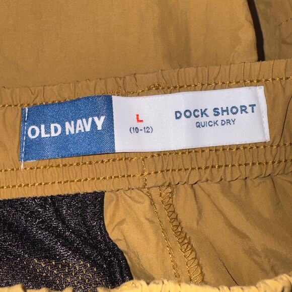 Old Navy brown Dock Shorts Quick Dry Elastic Waist boys Size Large (10-12) - Picture 4 of 6